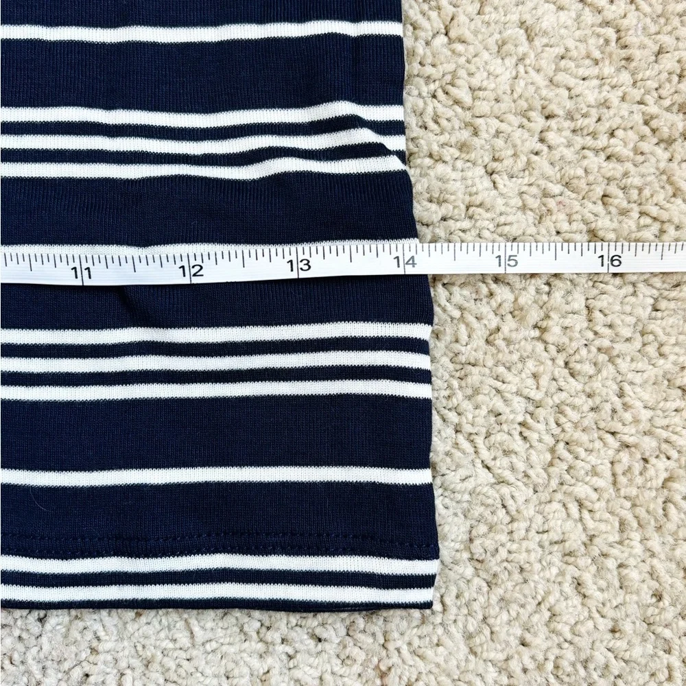 gap navy blue and white striped ribbed boatneck long sleeve t-shirt - Picture 12 of 13